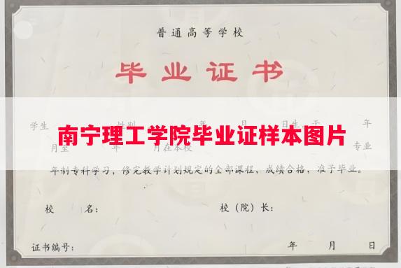 南宁理工学院毕业证样本图片