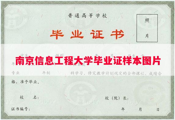 南京信息工程大学毕业证样本图片