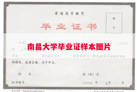 南昌大学毕业证样本图片