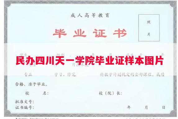 民办四川天一学院毕业证样本图片
