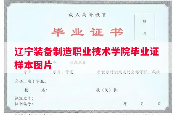 辽宁装备制造职业技术学院毕业证样本图片
