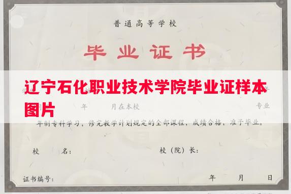 辽宁石化职业技术学院毕业证样本图片