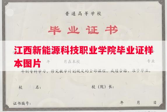 江西新能源科技职业学院毕业证样本图片