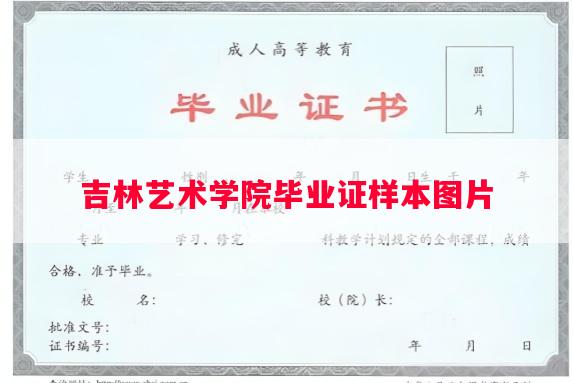 吉林艺术学院毕业证样本图片