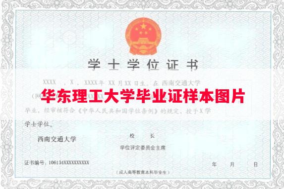 华东理工大学毕业证样本图片