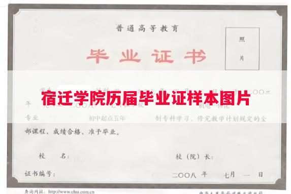 宿迁学院历届毕业证样本图片