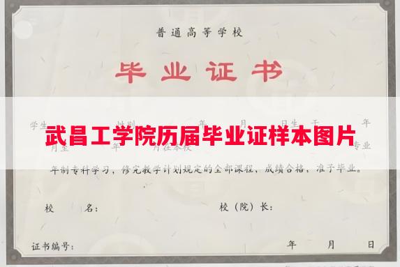 武昌工学院历届毕业证样本图片