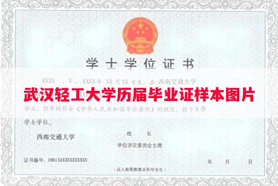 武汉轻工大学历届毕业证样本图片